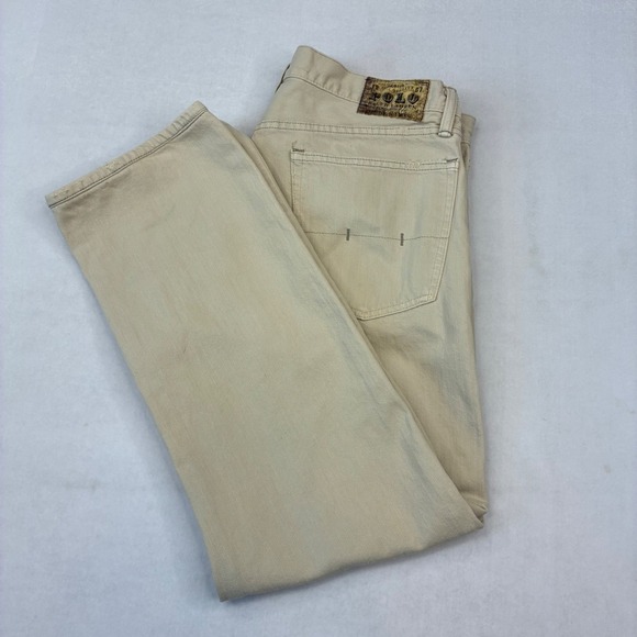 Polo Ralph Lauren Other - Polo Ralph Lauren Classic Fit Jeans Mens 35x29 Tan Khaki Cotton Denim Straight
